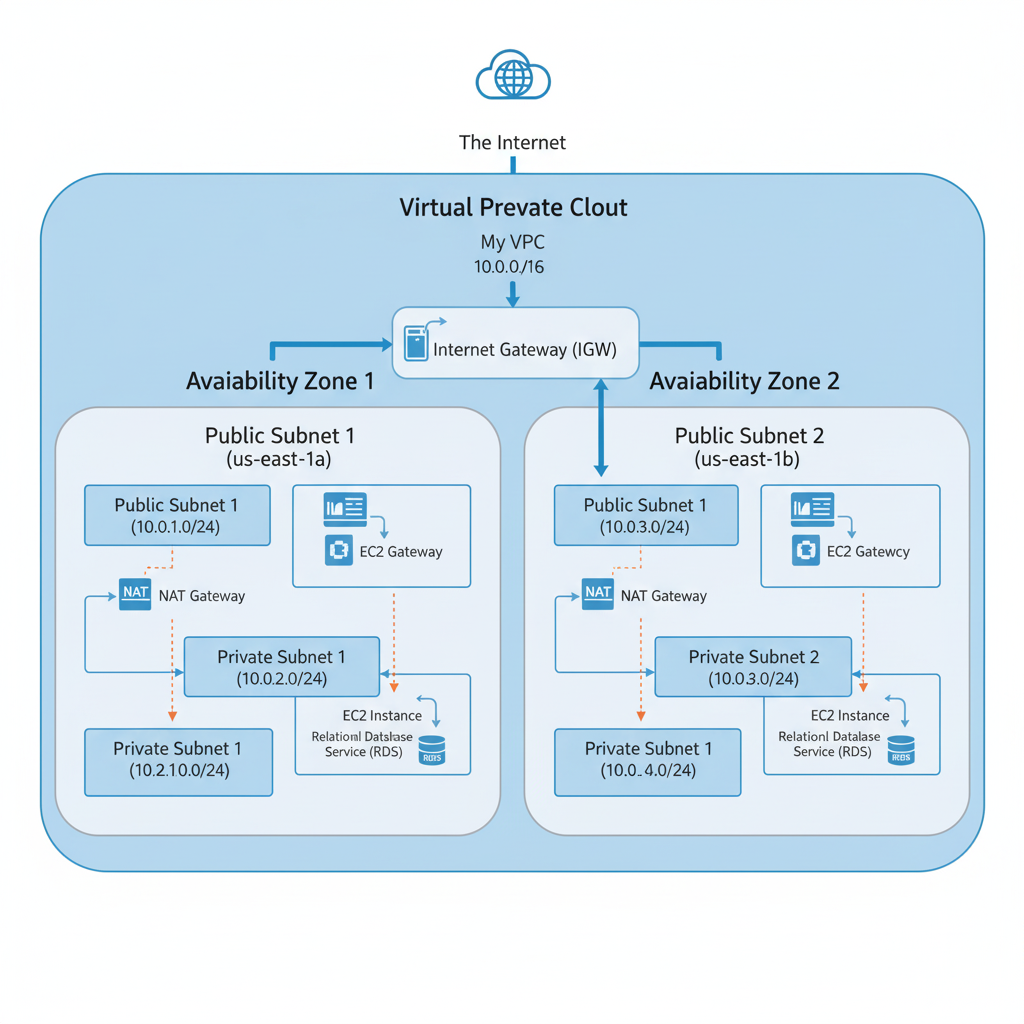 AWS VPC with public subnets across multiple Availability Zones and Internet Gateway
